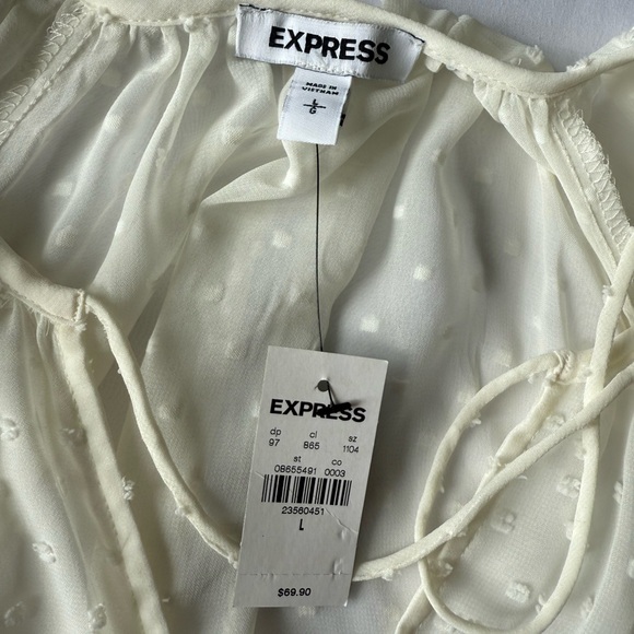 Express Cream Ruffle Blouse - Picture 2 of 9